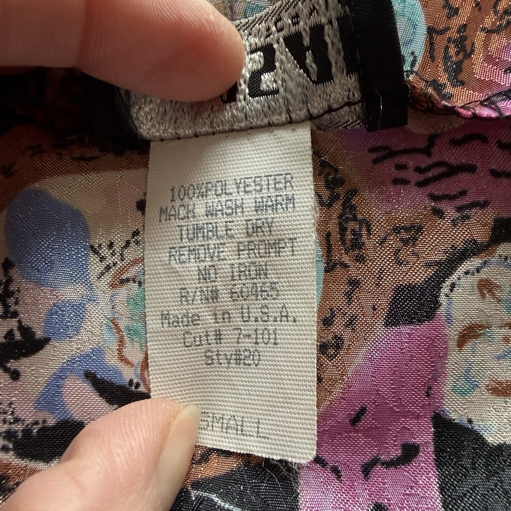 Vintage Floral Satin Blazer Sz S Black Maximalist Jacket Statement Feminine Art - Picture 6 of 11